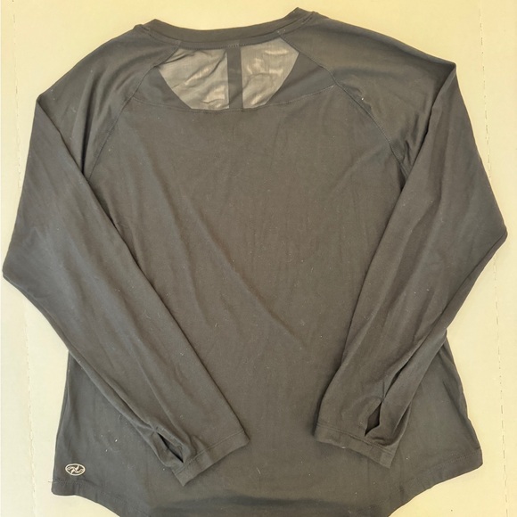 NYL Workout Yoga Black Mesh Long Sleeve T-shirt - Picture 4 of 4